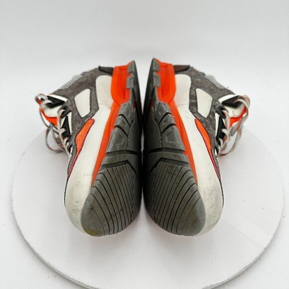 Lanvin Men Size 8 Silver Metallic White Orange Mesh Low Trainer Running Shoes - Picture 9 of 14